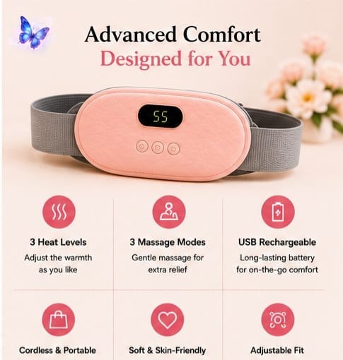Portable Period Pain Relief Heating Belt | Rechargeable Massage Belt