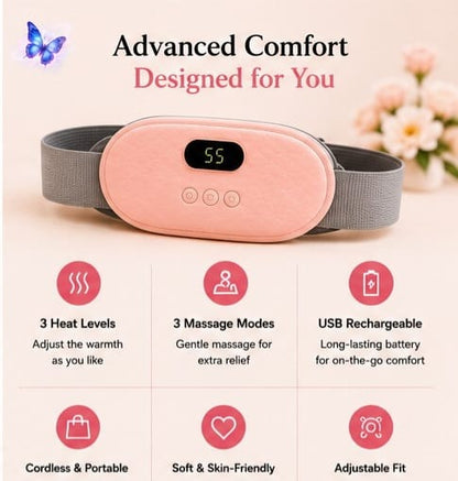 Portable Period Pain Relief Heating Belt | Rechargeable Massage Belt