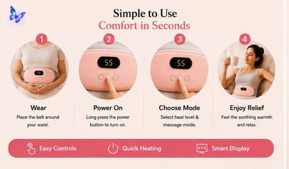 Portable Period Pain Relief Heating Belt | Rechargeable Massage Belt